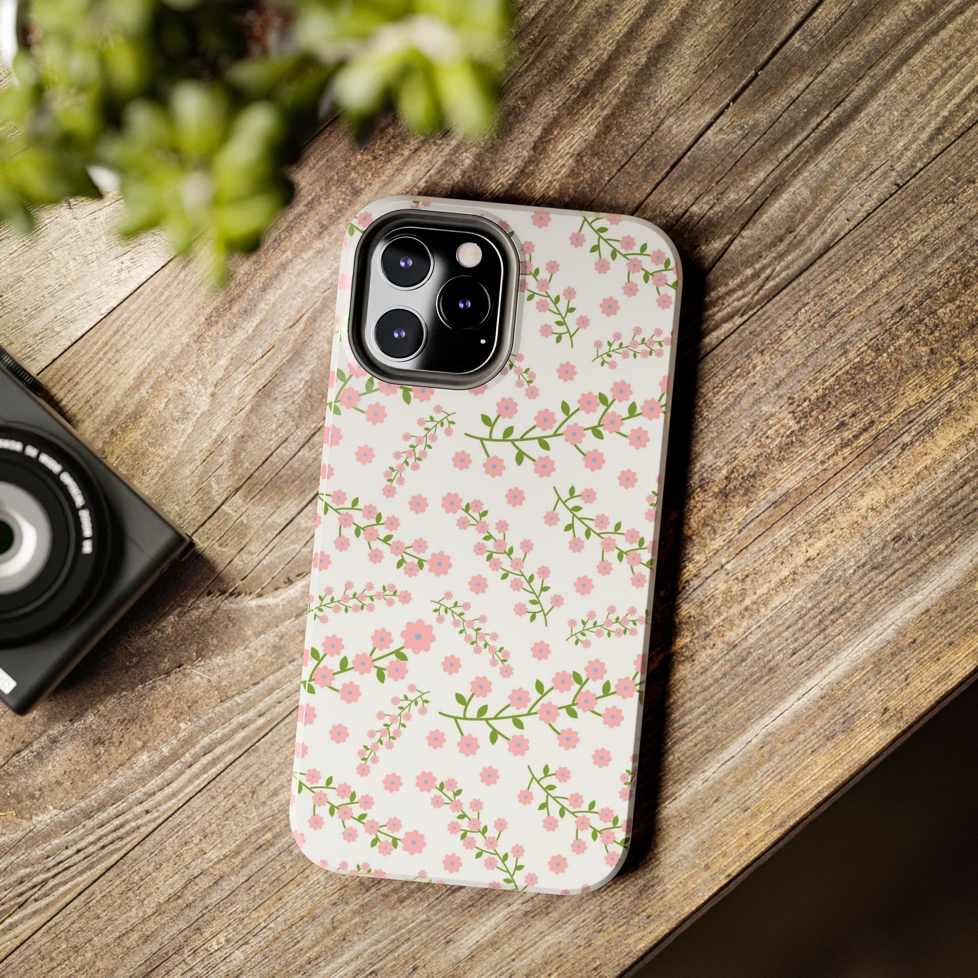 Seamless pattern green branches with blooming Tough Phone Cases