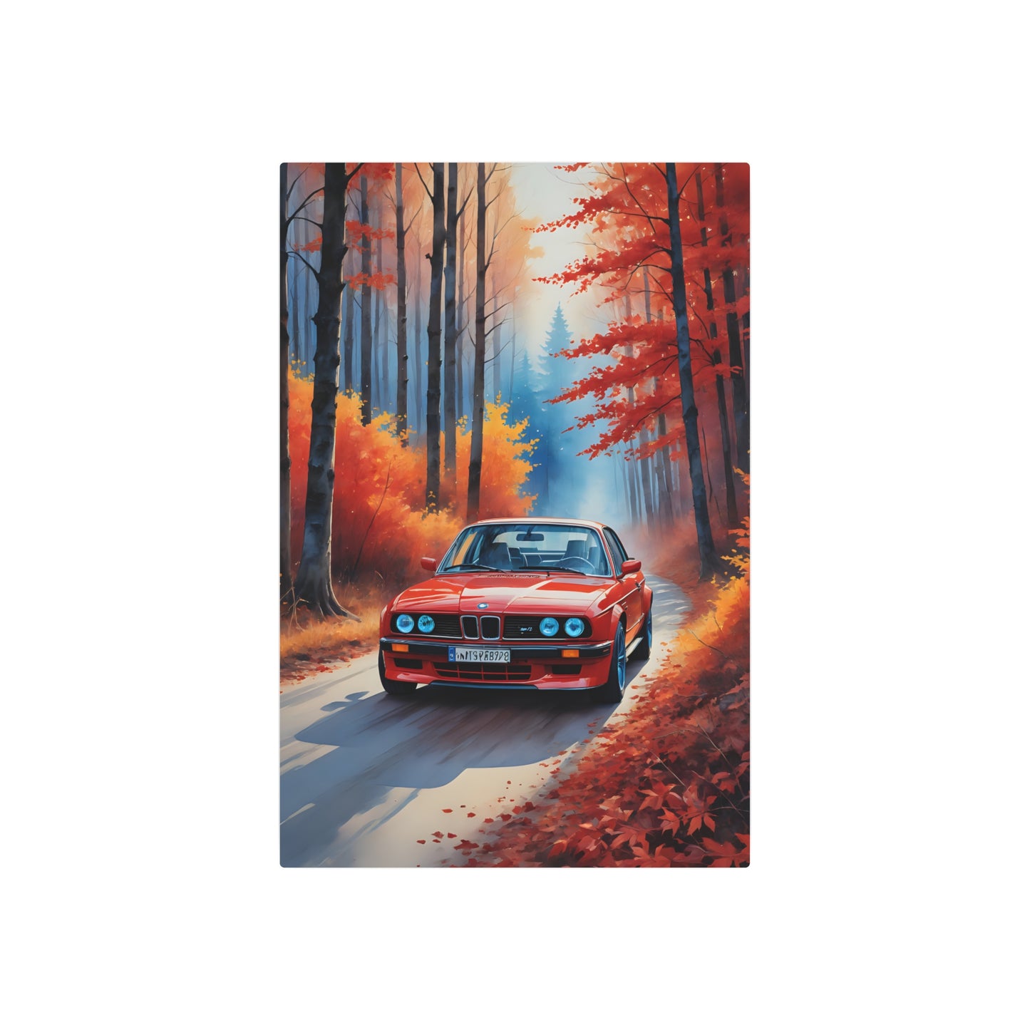 Autumn Drive Metal Art Sign