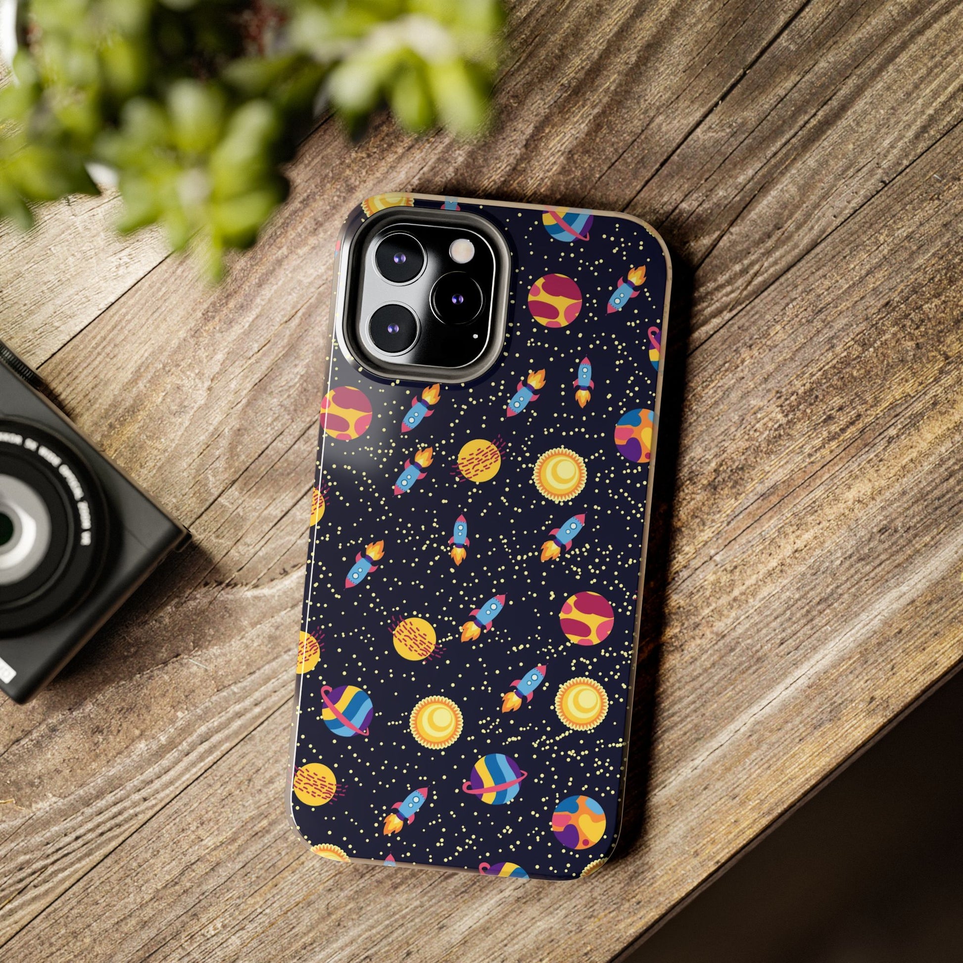 Seamless space pattern. Planets, rockets Tough Phone Cases