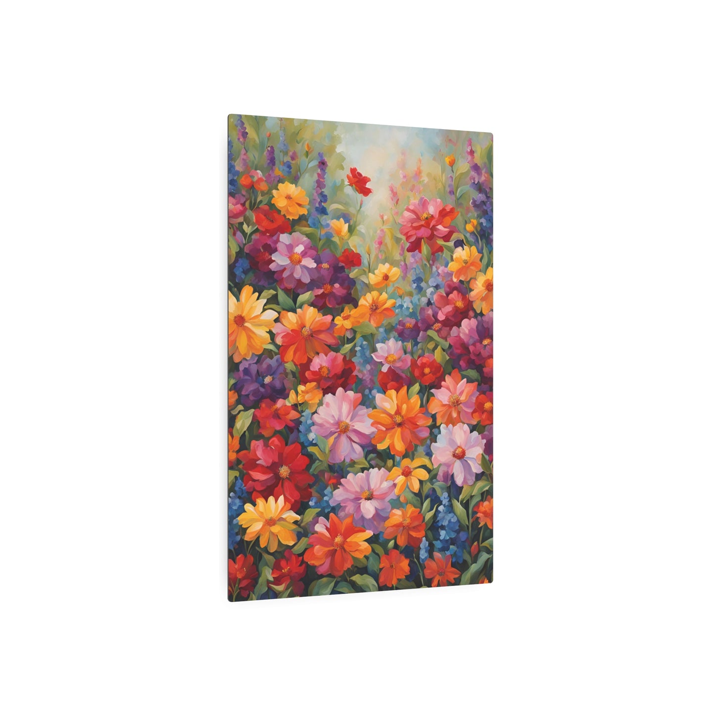 Floral Symphony: A Burst of Vibrant Blooms Metal Art Sign