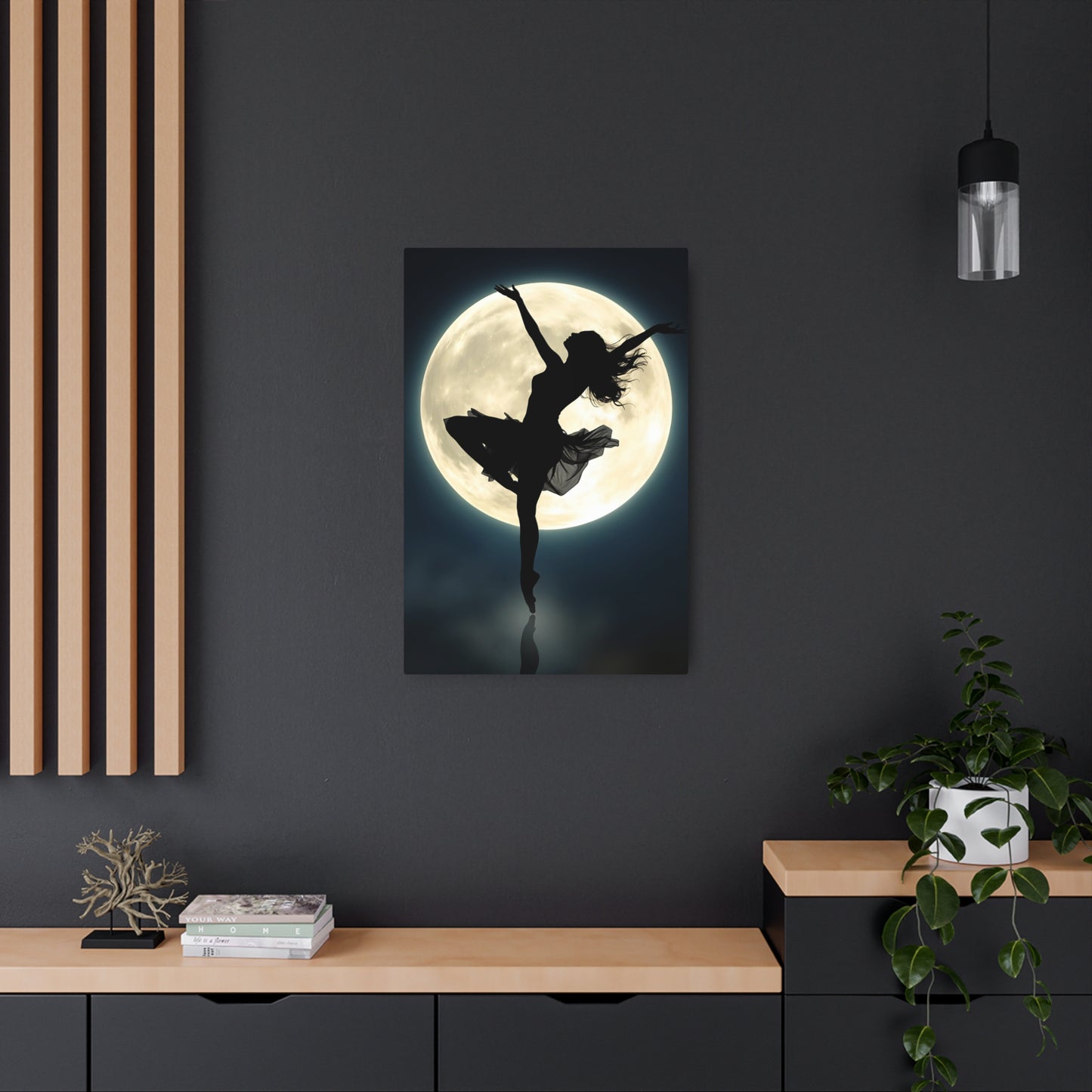 Dancer Under the Moon: A Celestial Ballet Metal Art Sign