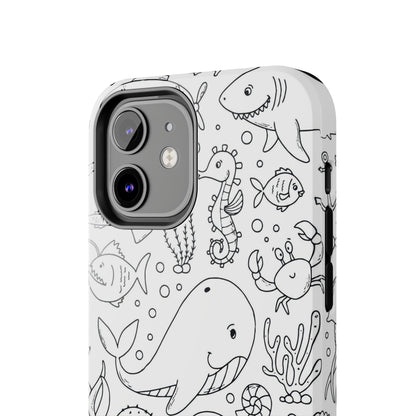 monochrome seamless pattern Tough Phone Cases