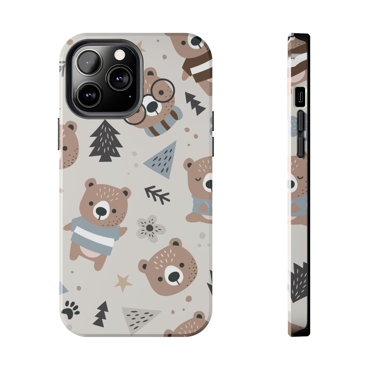 Scandinavian Teddy Bear Seamless Pattern Tough Phone Cases iPhone 13 Pro Max