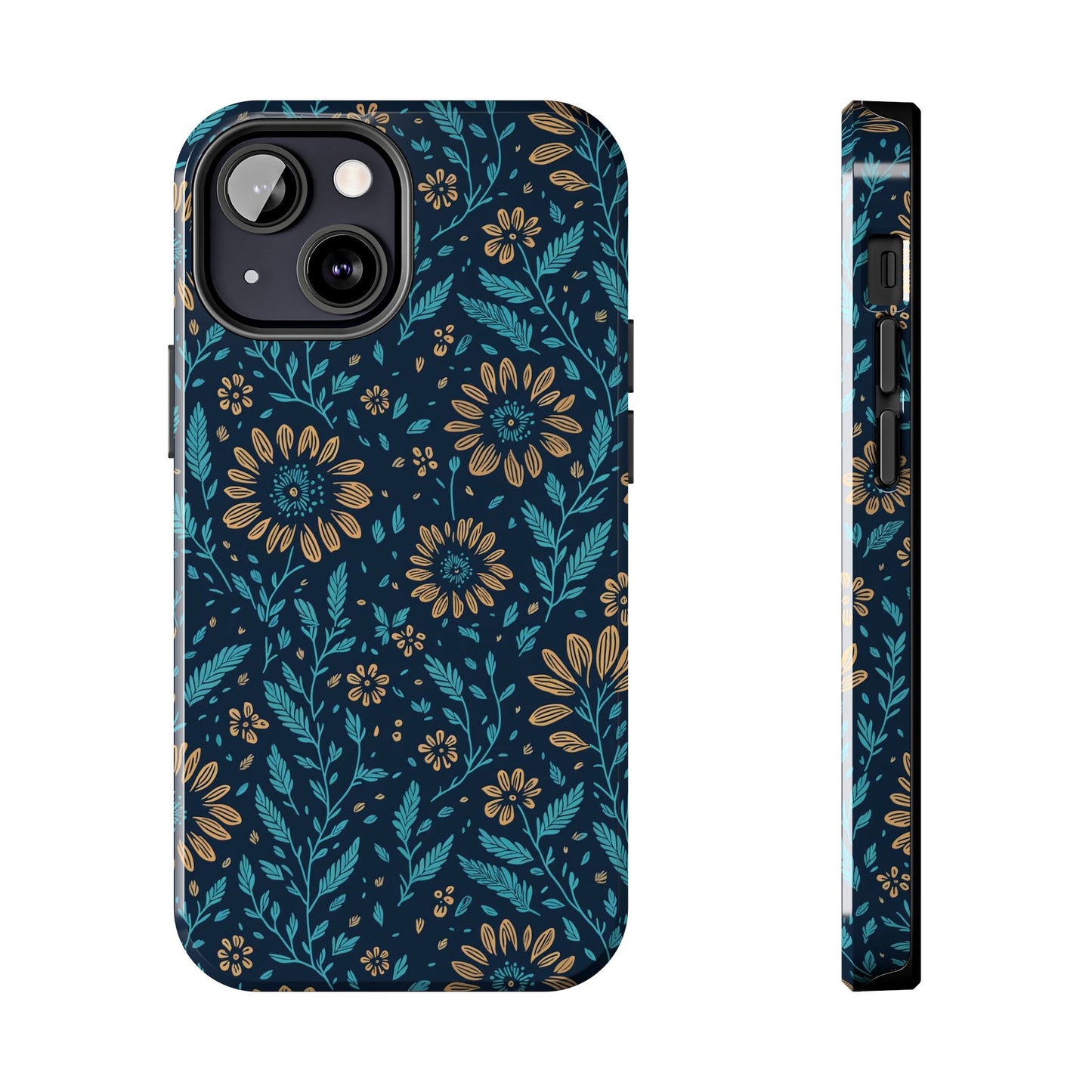 Flower Pattern Design Tough Phone Cases iPhone 13 Mini