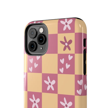 Simple geometric seamless pattern with flowers Tough Phone Cases