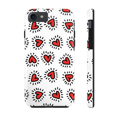 seamless pattern of Red hearts Tough Phone Cases iPhone 7, iPhone 8, iPhone SE