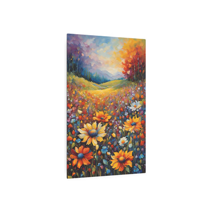 Radiant Symphony of Blooming Meadows Metal Art Sign