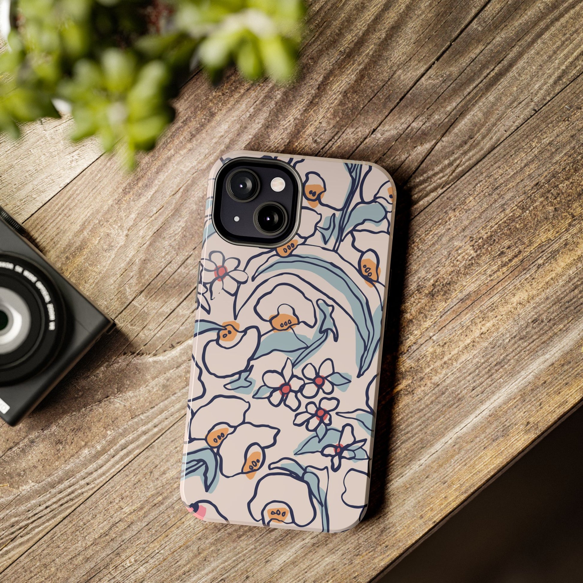 hand-drawn flower sketch Tough Phone Cases