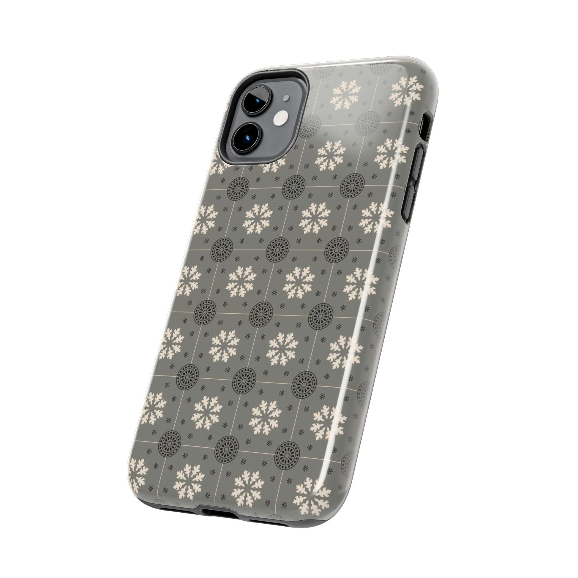 Grey Mosaic Pattern Tough Phone Cases