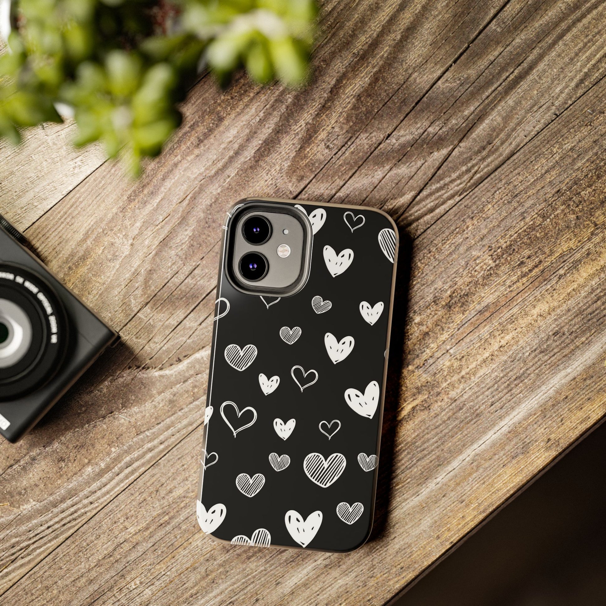 Heart doodles seamless pattern Tough Phone Cases