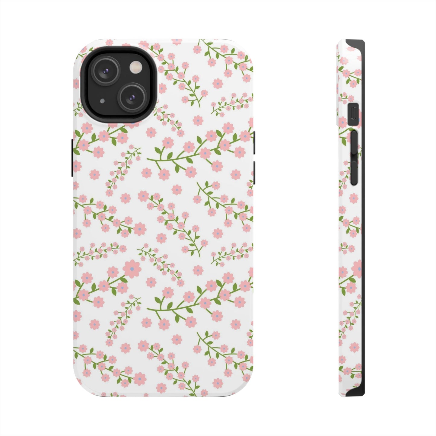 Seamless pattern green branches with blooming Tough Phone Cases iPhone 14 Plus