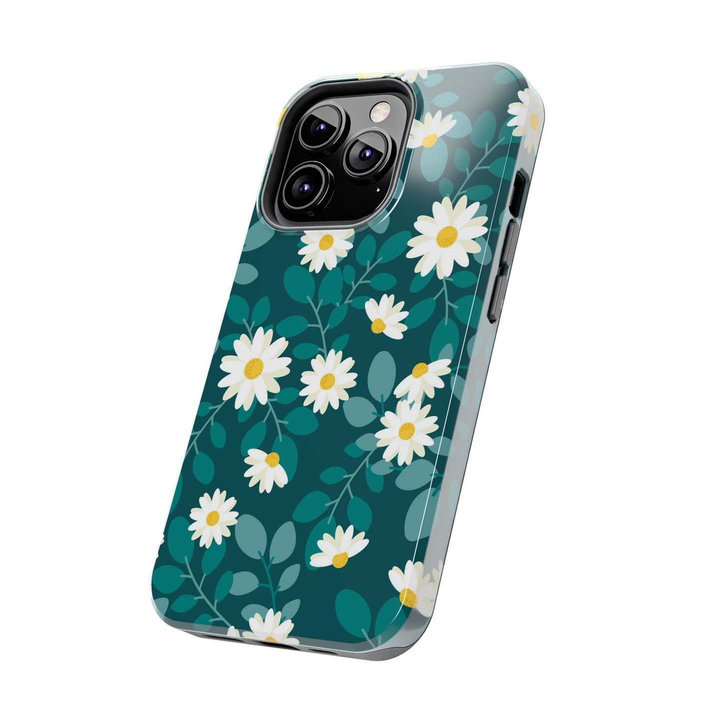 cute white daisy flower flat style seamless pattern Tough Phone Cases