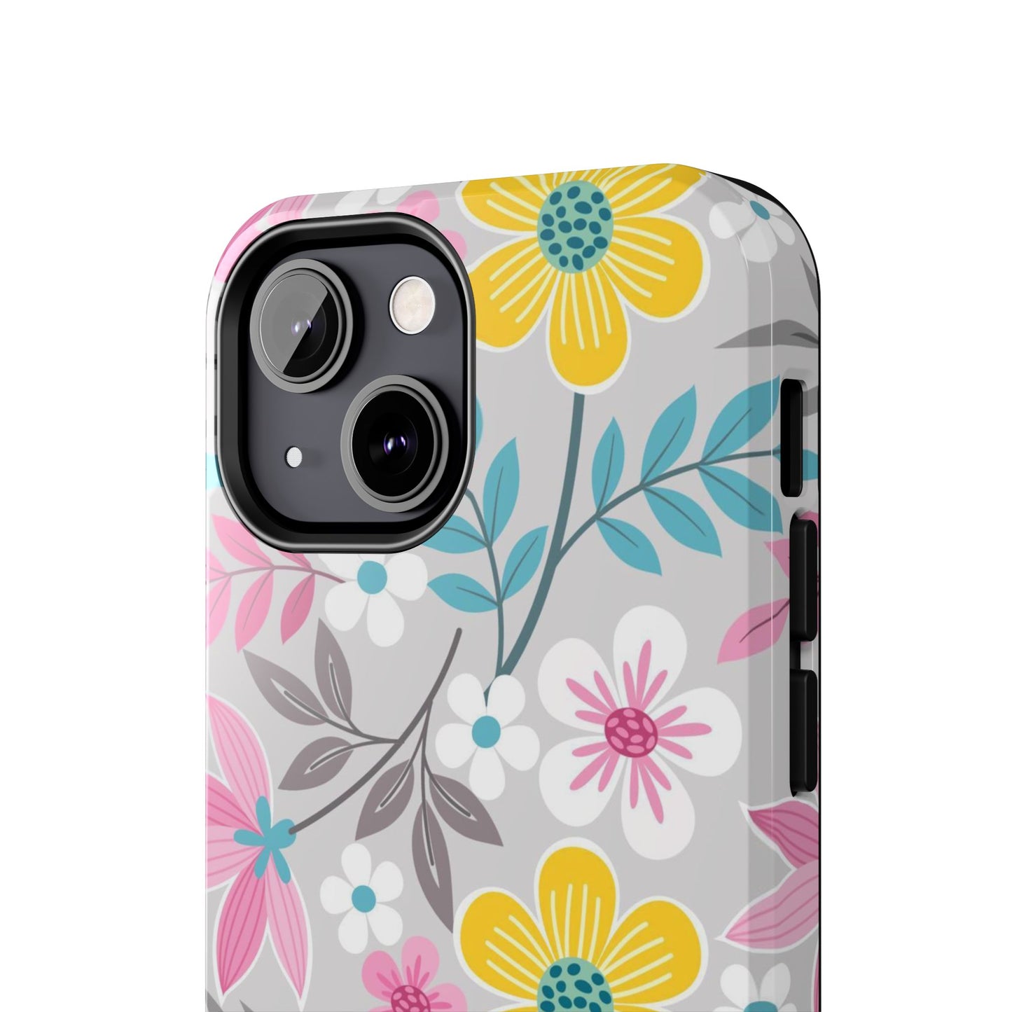 Colorful flowers and leaf Tough Phone Cases