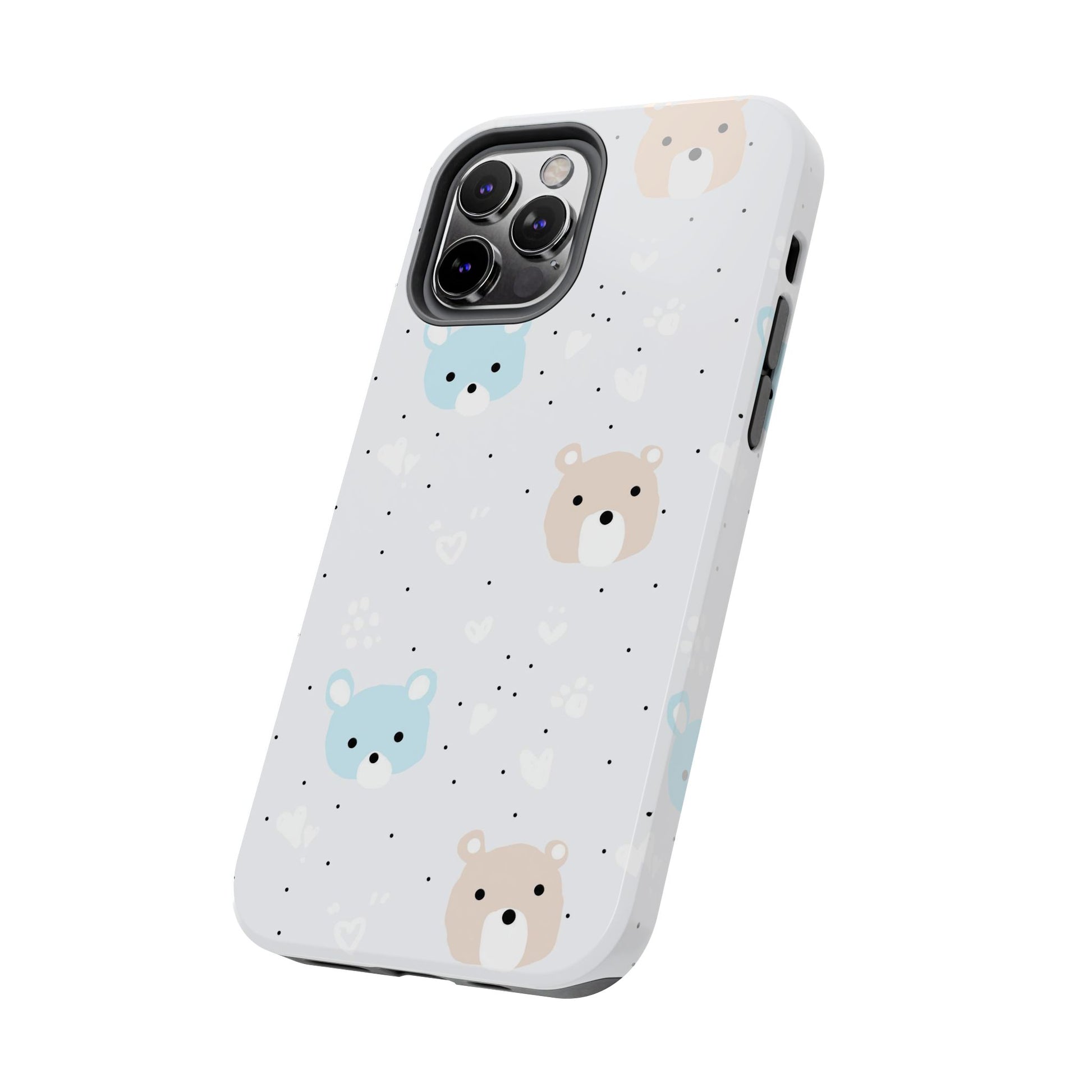 Seamless Pattern with Cute Cartoon Bear Face Tough Phone Cases