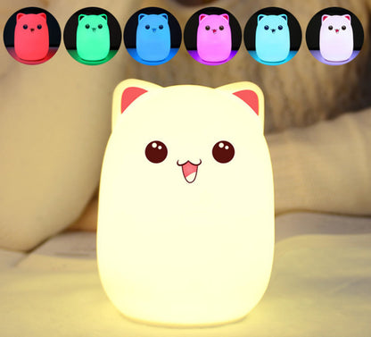 Cartoon silicone lamp clapping lamp colorful night lamp