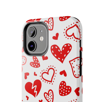 Seamless pattern of red hearts Tough Phone Cases