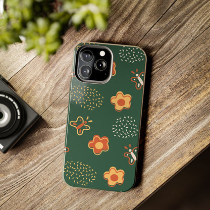 Seamless pattern with flowers and butterflies Tough Phone Cases