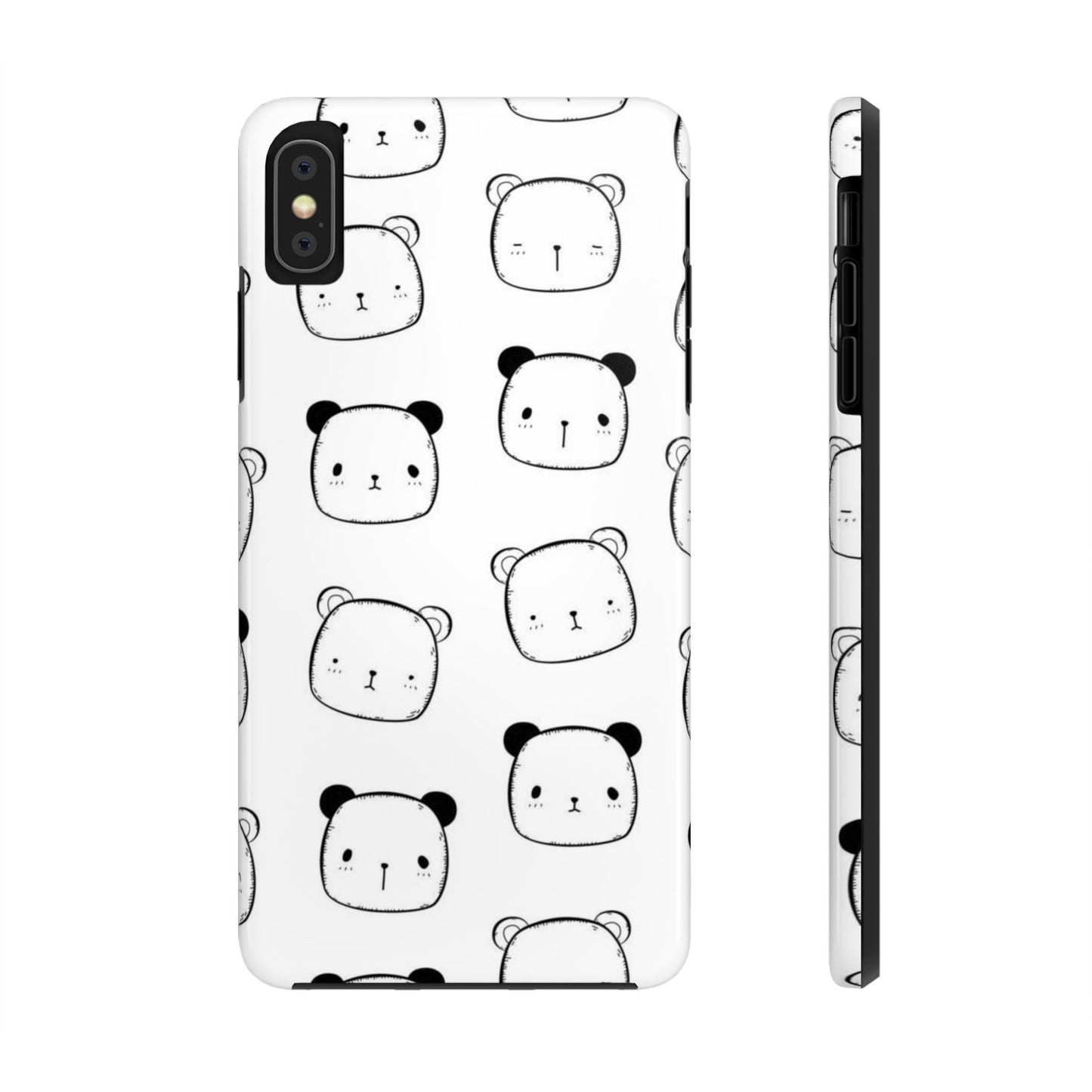 Seamless pattern with cute white and black bear Tough Phone Cases iPhone XS MAX