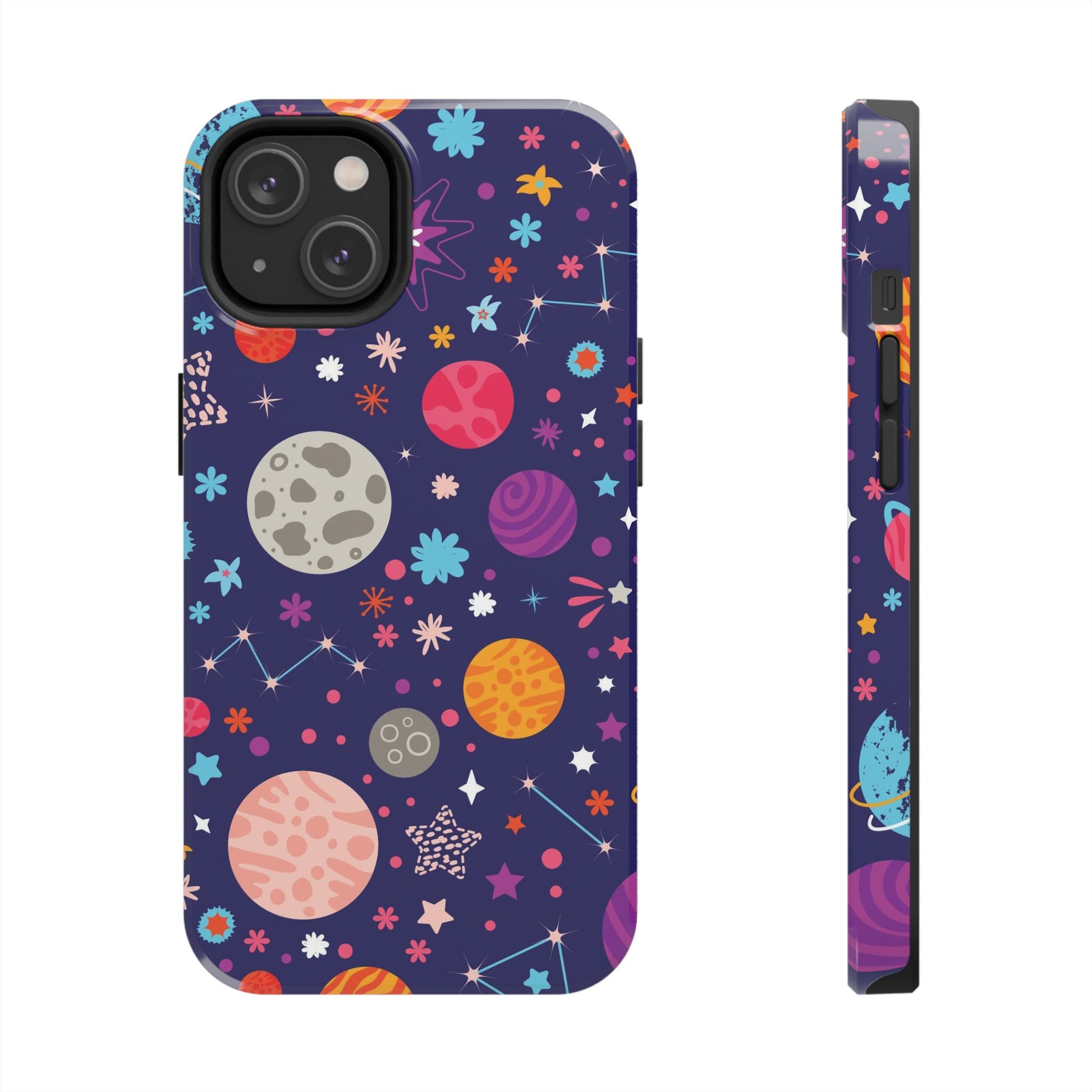 Seamless pattern with colorful space with planets Tough Phone Cases iPhone 14