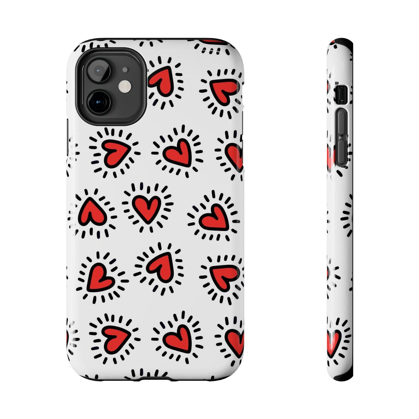 seamless pattern of Red hearts Tough Phone Cases iPhone 11