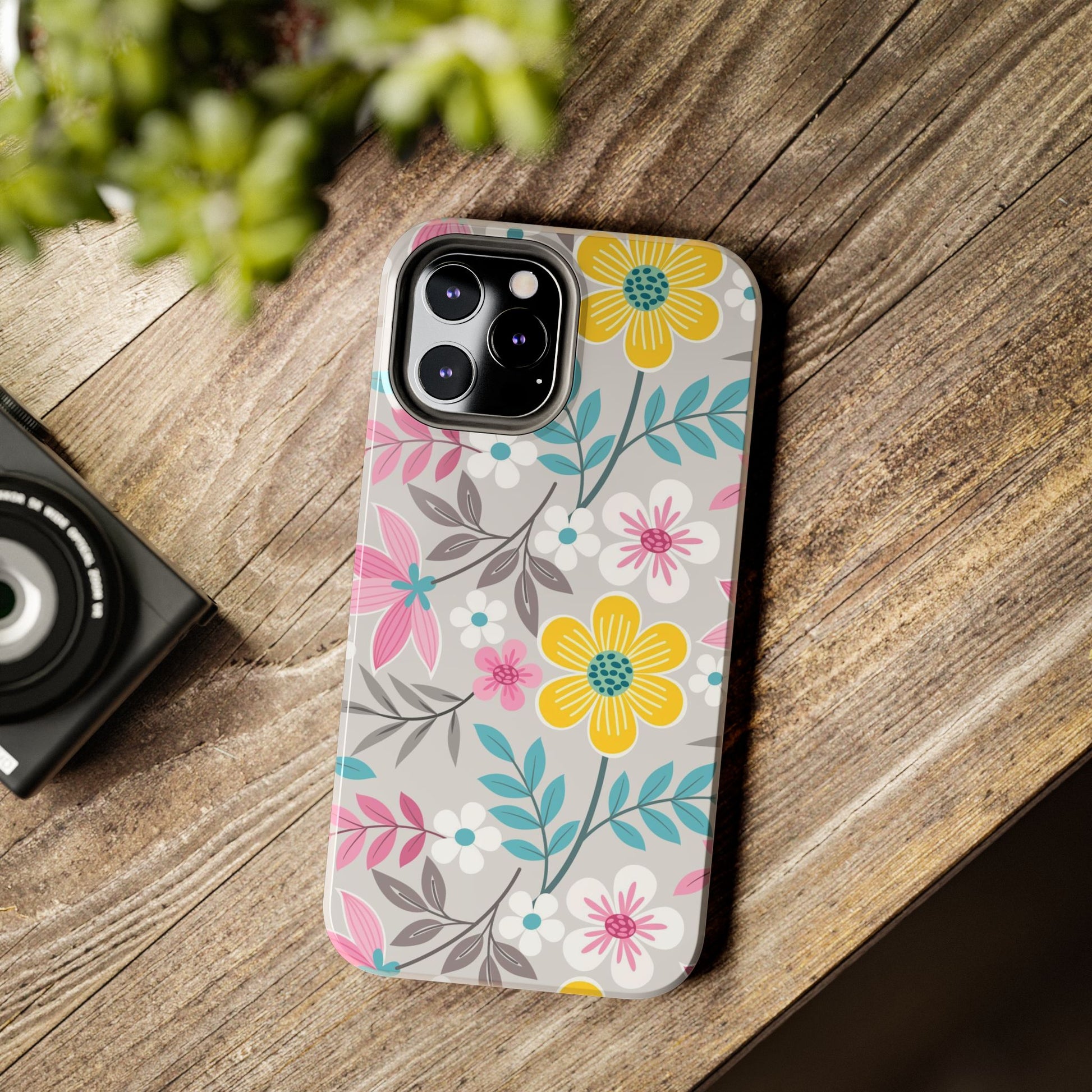 Colorful flowers and leaf Tough Phone Cases