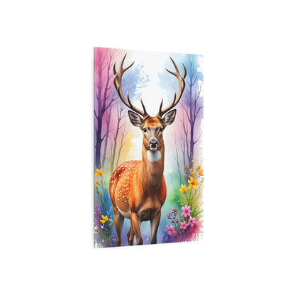 Majestic Deer in Springtime Splendo Metal Art Sign