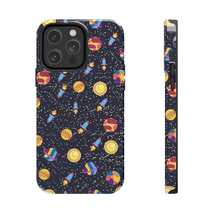 Seamless space pattern. Planets, rockets Tough Phone Cases iPhone 14 Pro Max