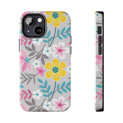 Colorful flowers and leaf Tough Phone Cases iPhone 13 Mini