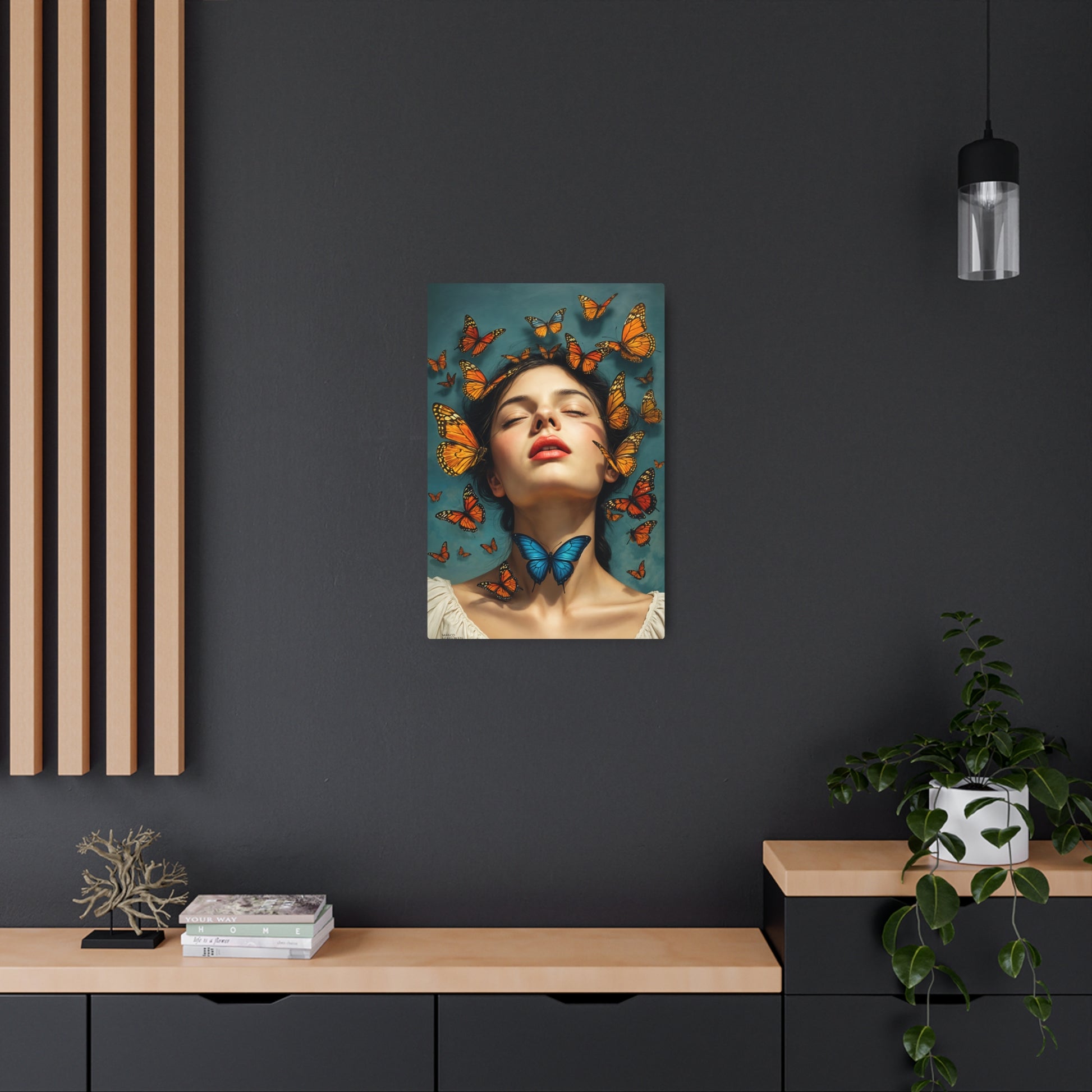 Enchanting Butterfly Artwork: A Dance of Color and Emotion Metal Art Sign