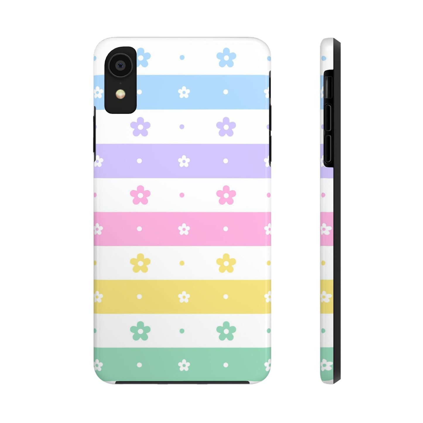 Rainbow Pastel Flower Tough Phone Cases iPhone XR