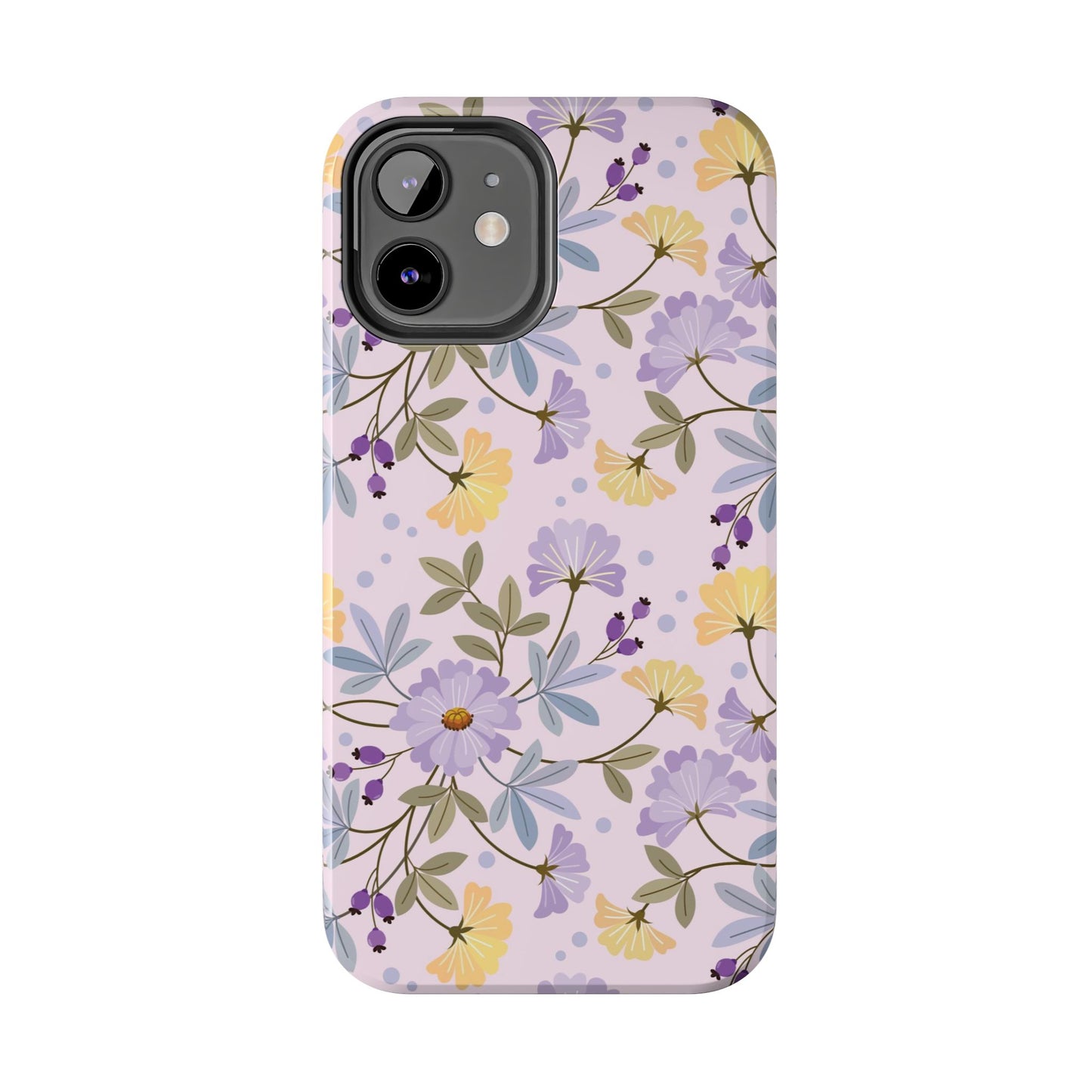 Blooming yellow and purple flowers Tough Phone Cases