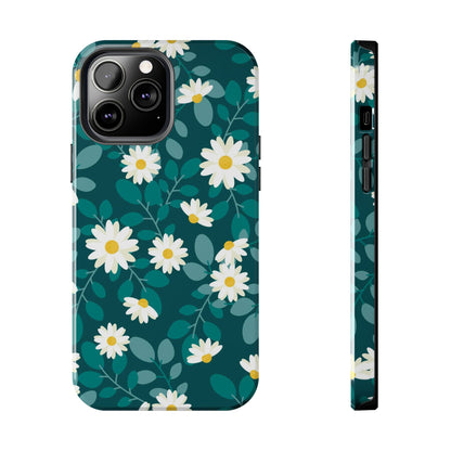 cute white daisy flower flat style seamless pattern Tough Phone Cases iPhone 13 Pro Max