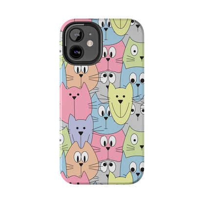 Hand drawn cute cats faces Tough Phone Cases