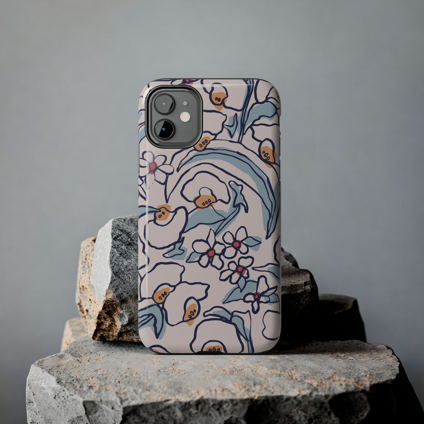 hand-drawn flower sketch Tough Phone Cases