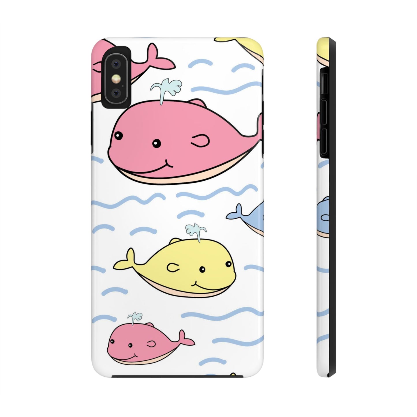 Seamless cute multicolored whale cartoon pattern Tough Phone Cases iPhone XS MAX