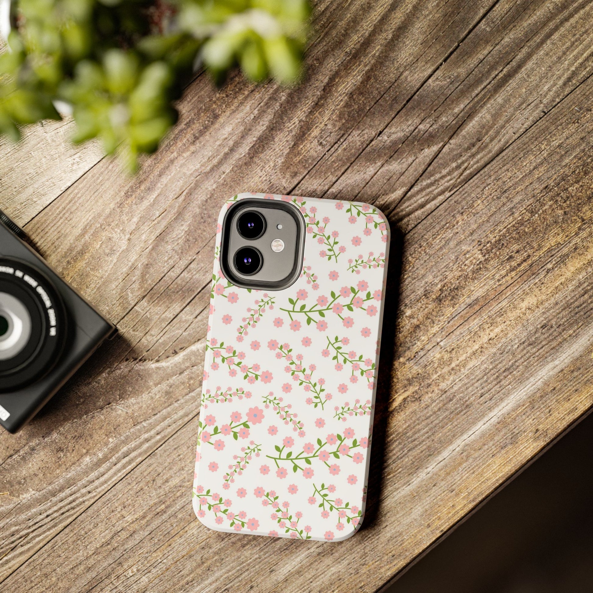 Seamless pattern green branches with blooming Tough Phone Cases