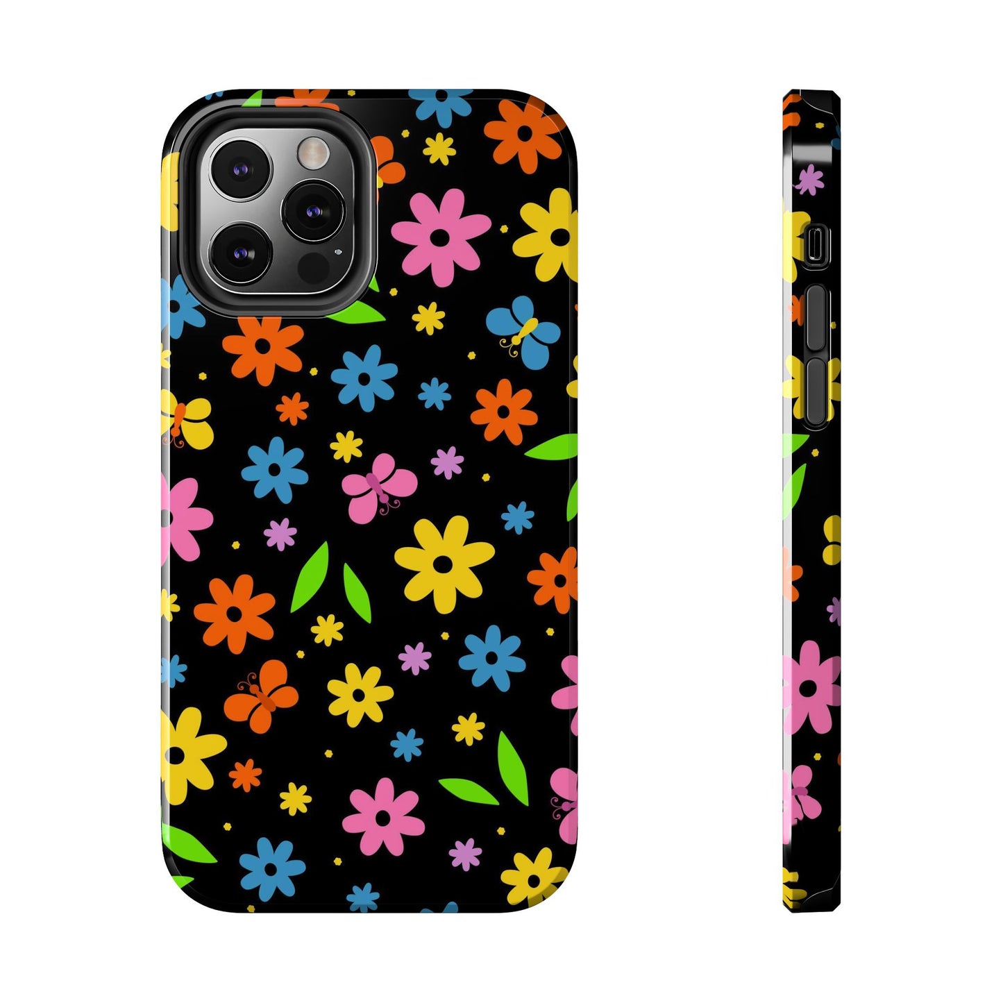 Cute pattern with simple flowers and butterflies. Tough Phone Cases iPhone 12 Pro