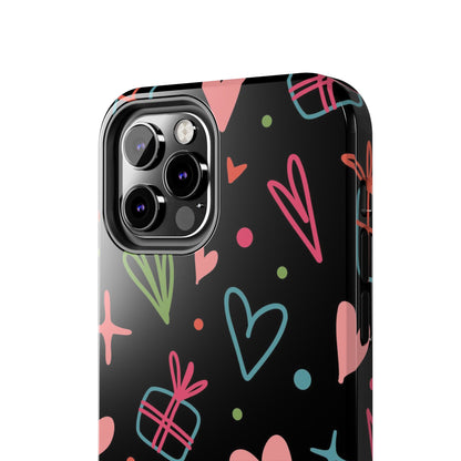 Valentine Day Doodle seamless pattern Tough Phone Cases