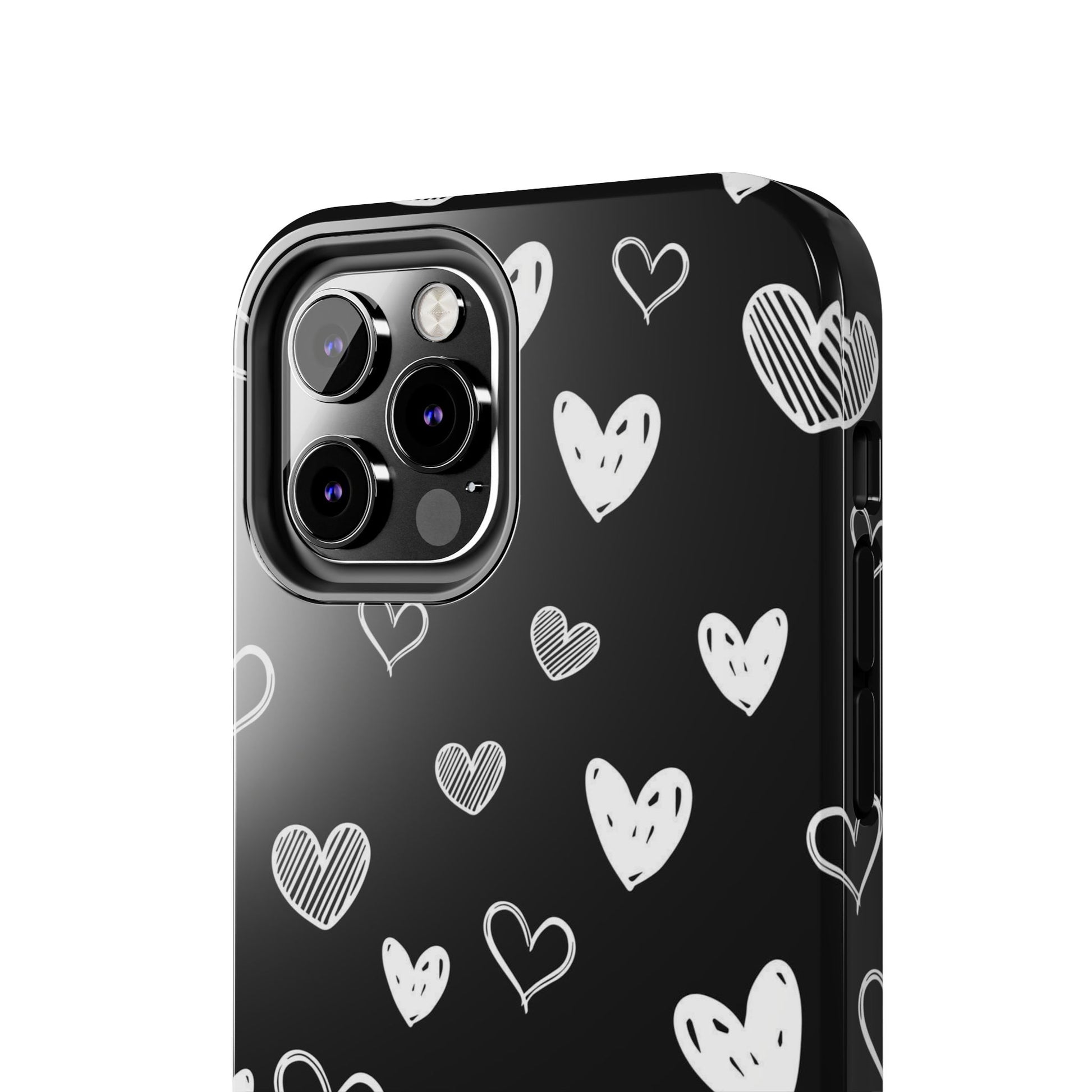 Heart doodles seamless pattern Tough Phone Cases