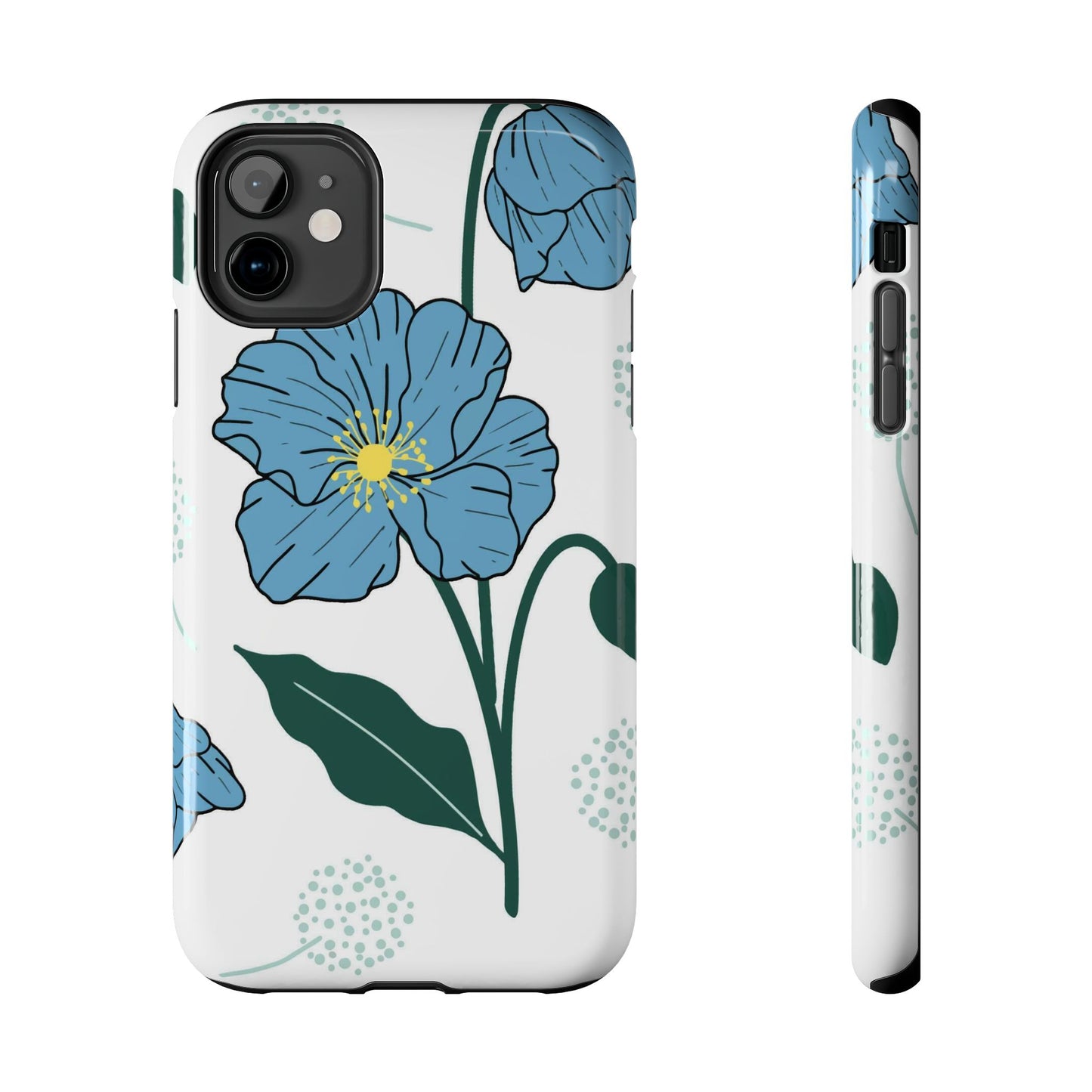 Hand drawn Blue Flower abstract Tough Phone Cases iPhone 11