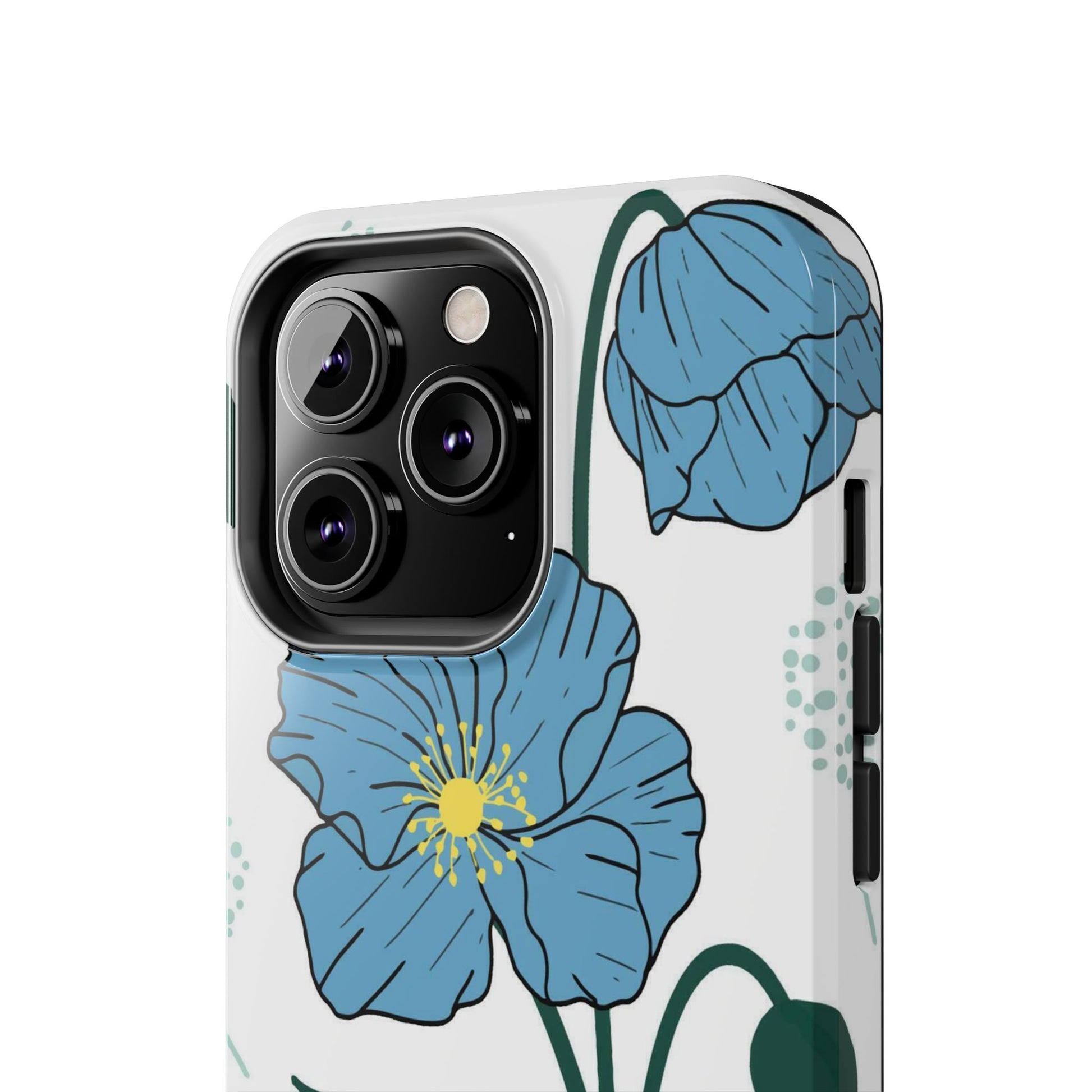 Hand drawn Blue Flower abstract Tough Phone Cases