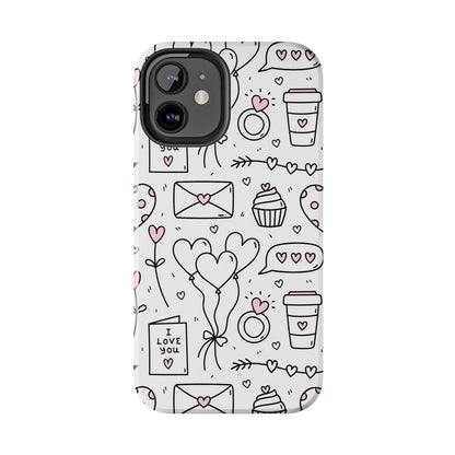 Cute seamless pattern for Valentine's Day with hearts Tough Phone Cases