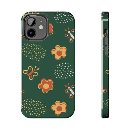 Seamless pattern with flowers and butterflies Tough Phone Cases iPhone 12