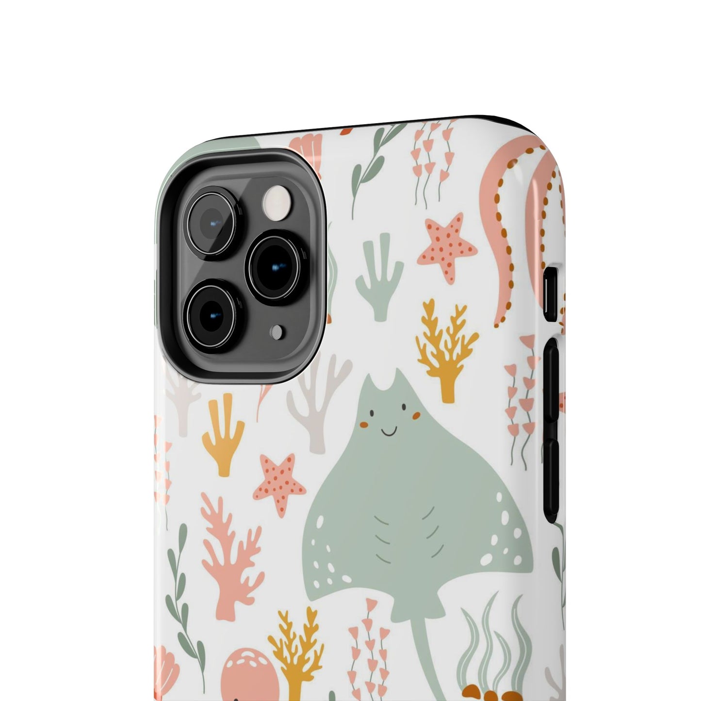 Marine seamless pattern with octopus and stingray Tough Phone Cases