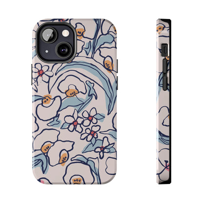 hand-drawn flower sketch Tough Phone Cases iPhone 13 Mini