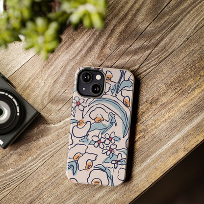 hand-drawn flower sketch Tough Phone Cases