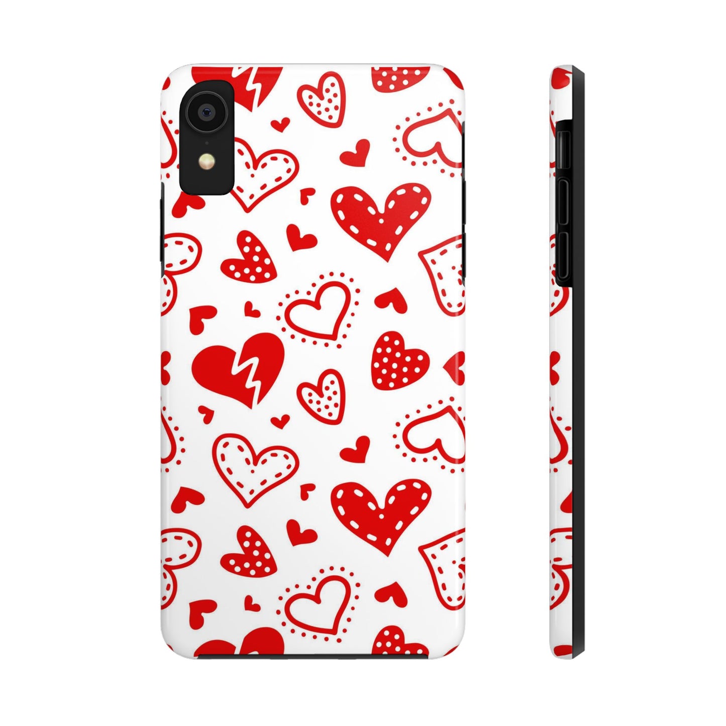 Seamless pattern of red hearts Tough Phone Cases iPhone XR