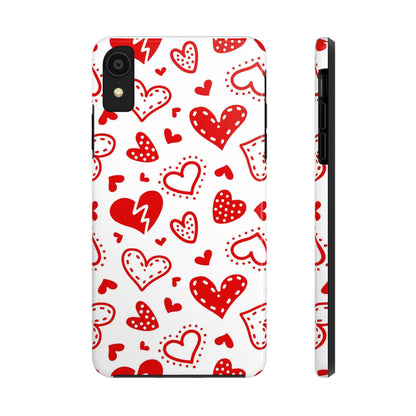 Seamless pattern of red hearts Tough Phone Cases iPhone XR