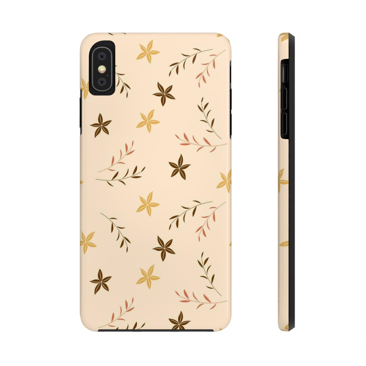 Seamless pattern, small flowers and scattered leaves. Tough Phone Case iPhone XS MAX