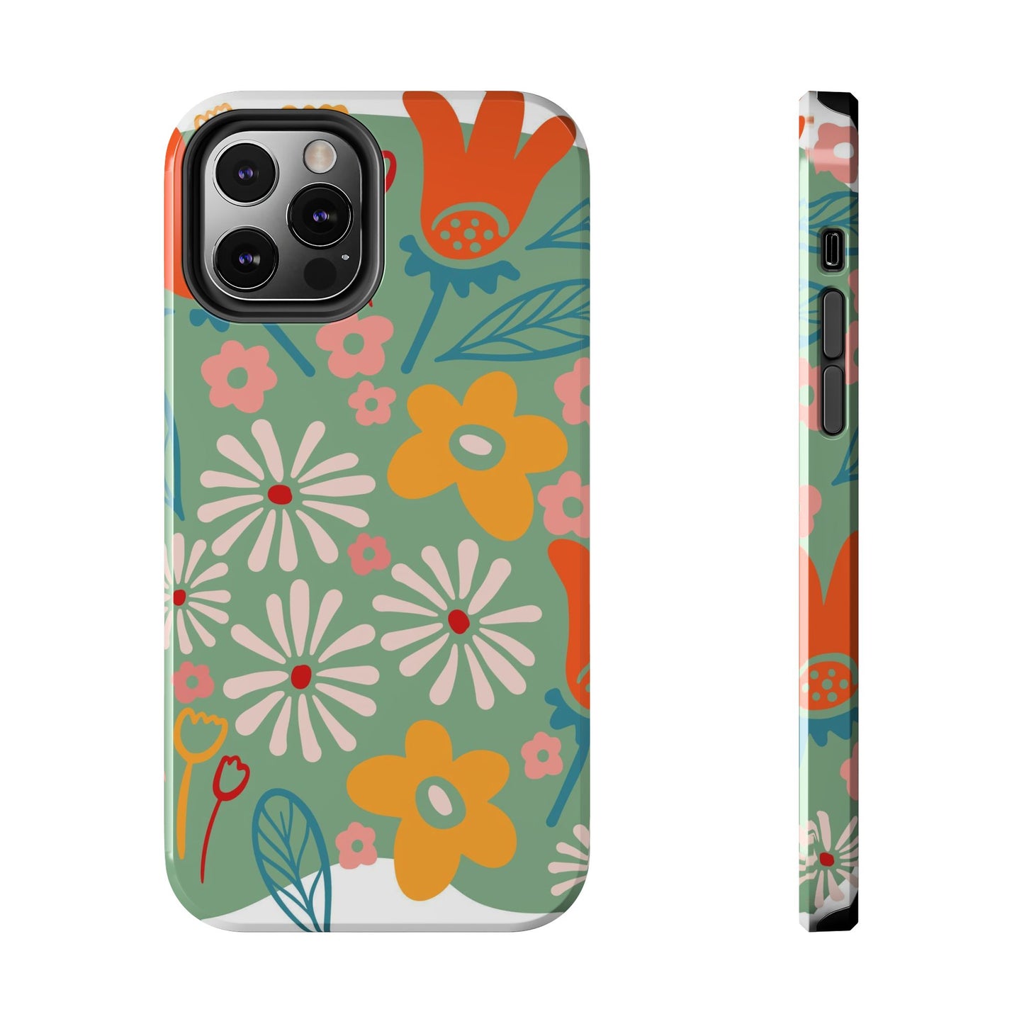 flowers in trendy retro Tough Phone Cases iPhone 12 Pro